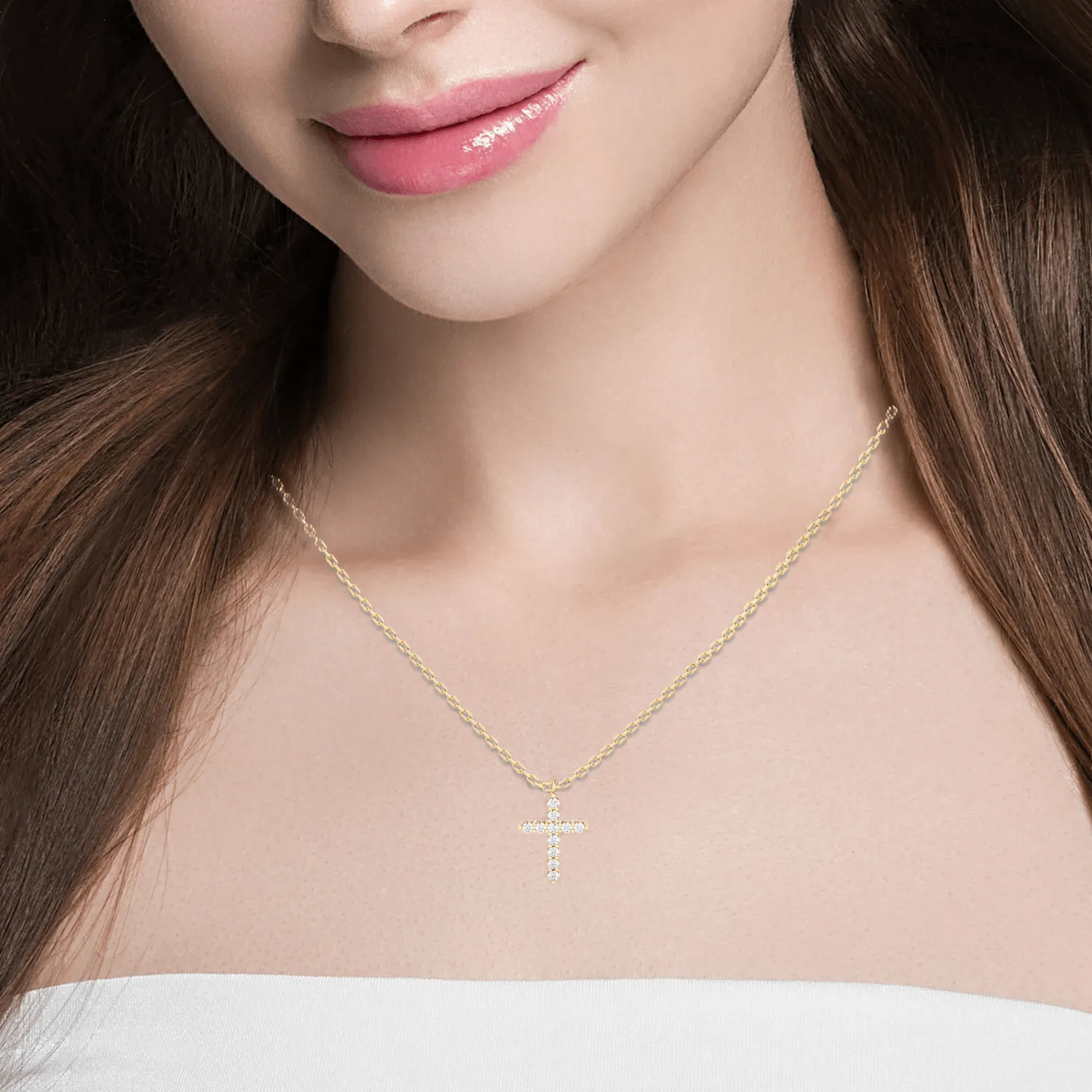1/3  ctw Round Lab Grown Diamond Cross Pendant