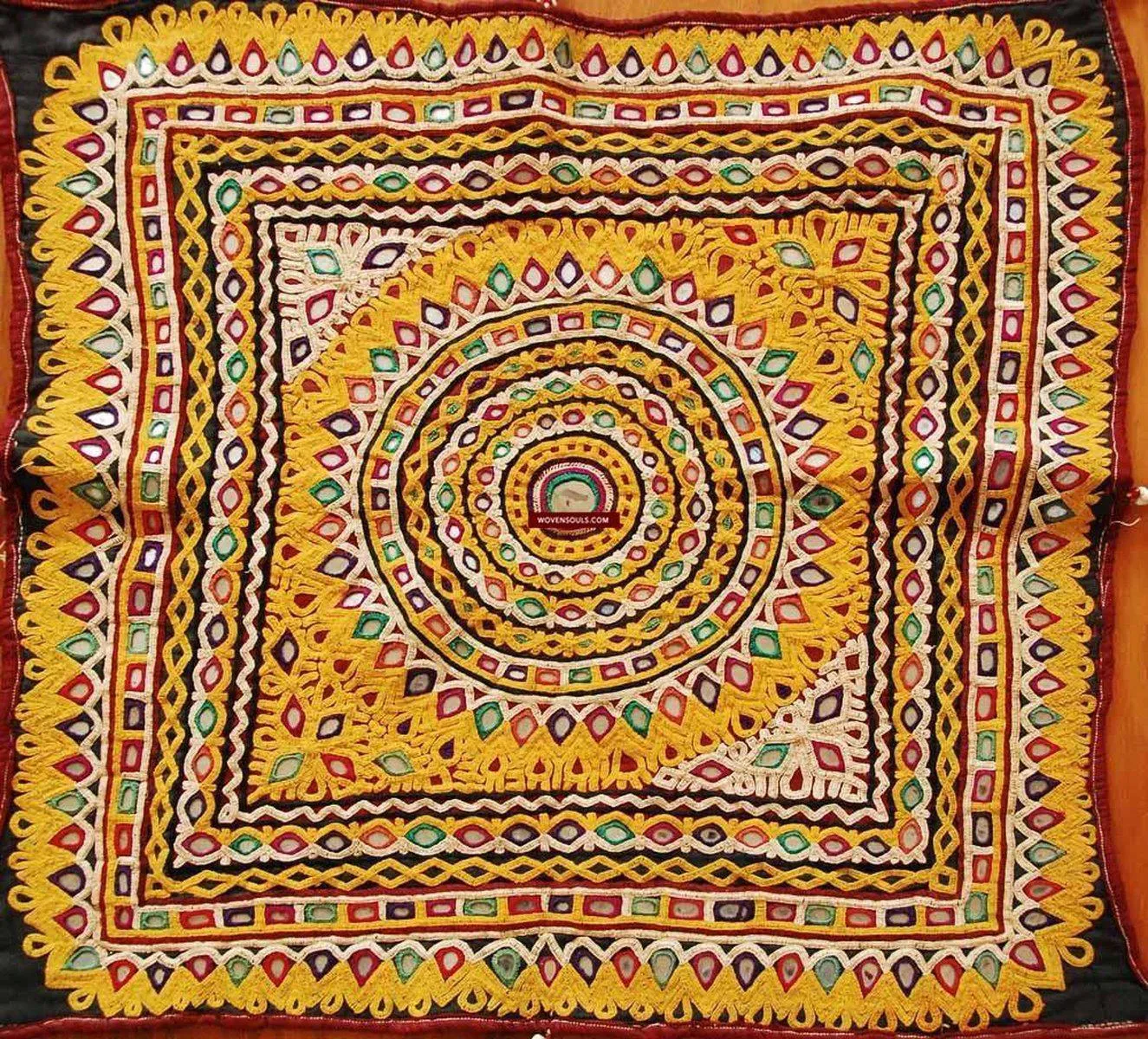 159 SOLD -Superb Golden Chaakla Pair - Antique Kutch Textile