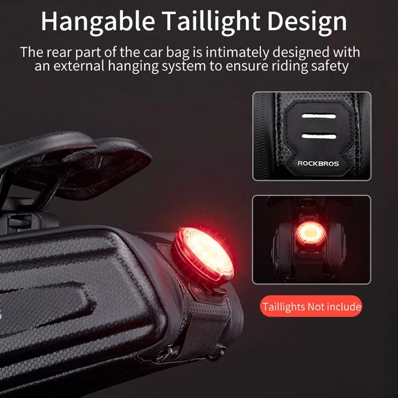 1.7L Bicycle Bag Waterproof Rear Large Capatity Quick Release Seatpost Shockproof Double Zipper Rear