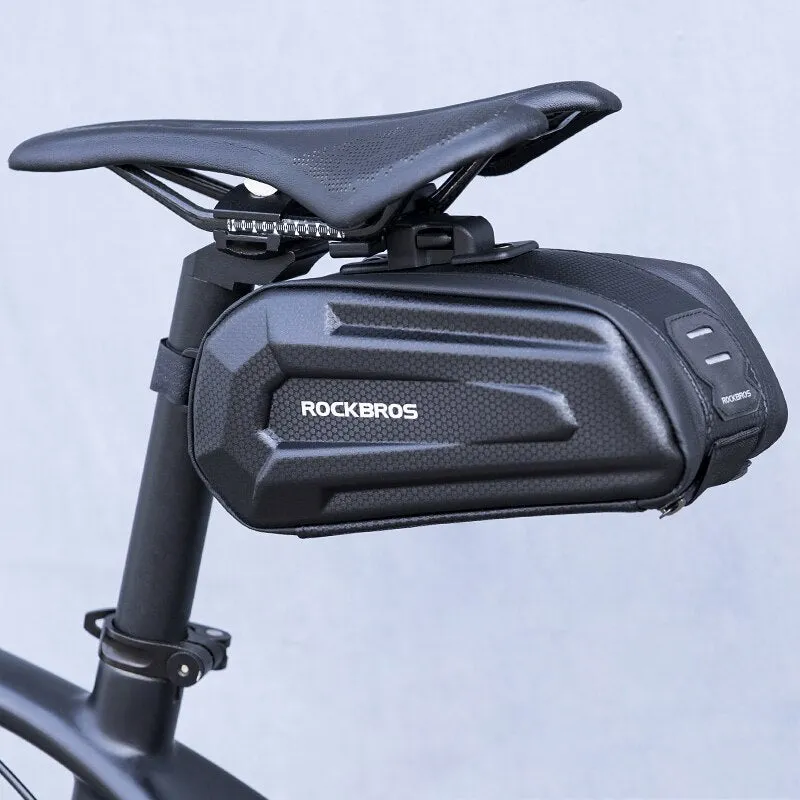 1.7L Bicycle Bag Waterproof Rear Large Capatity Quick Release Seatpost Shockproof Double Zipper Rear