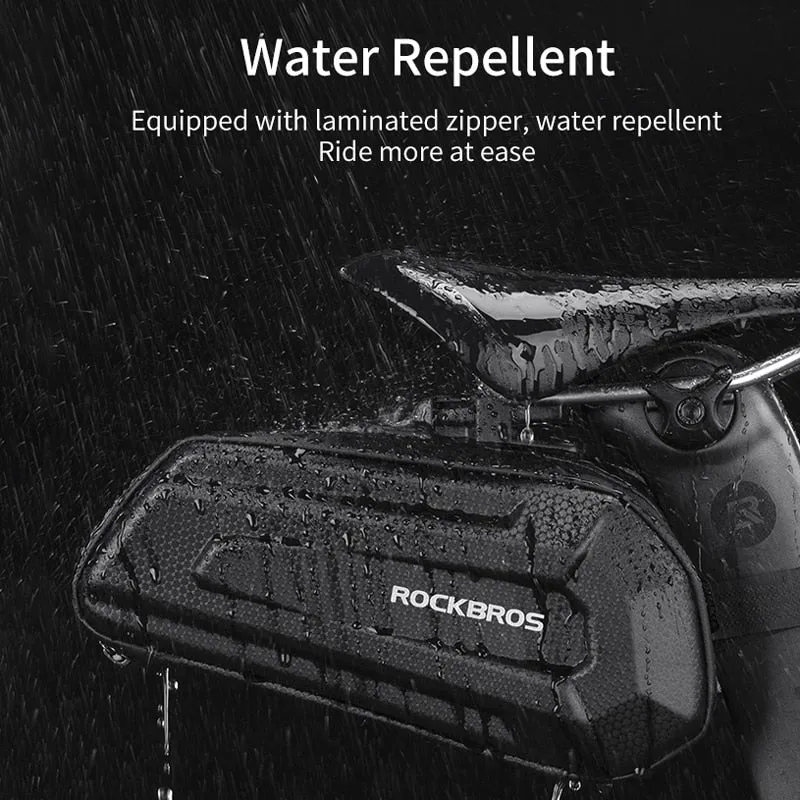 1.7L Bicycle Bag Waterproof Rear Large Capatity Quick Release Seatpost Shockproof Double Zipper Rear