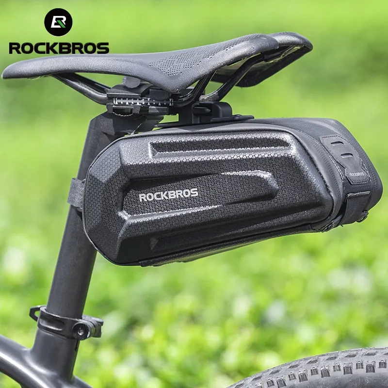 1.7L Bicycle Bag Waterproof Rear Large Capatity Quick Release Seatpost Shockproof Double Zipper Rear