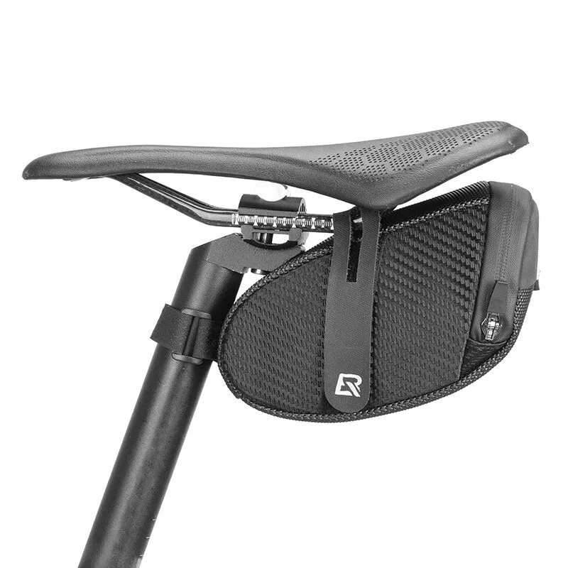 1.7L Bicycle Bag Waterproof Rear Large Capatity Quick Release Seatpost Shockproof Double Zipper Rear