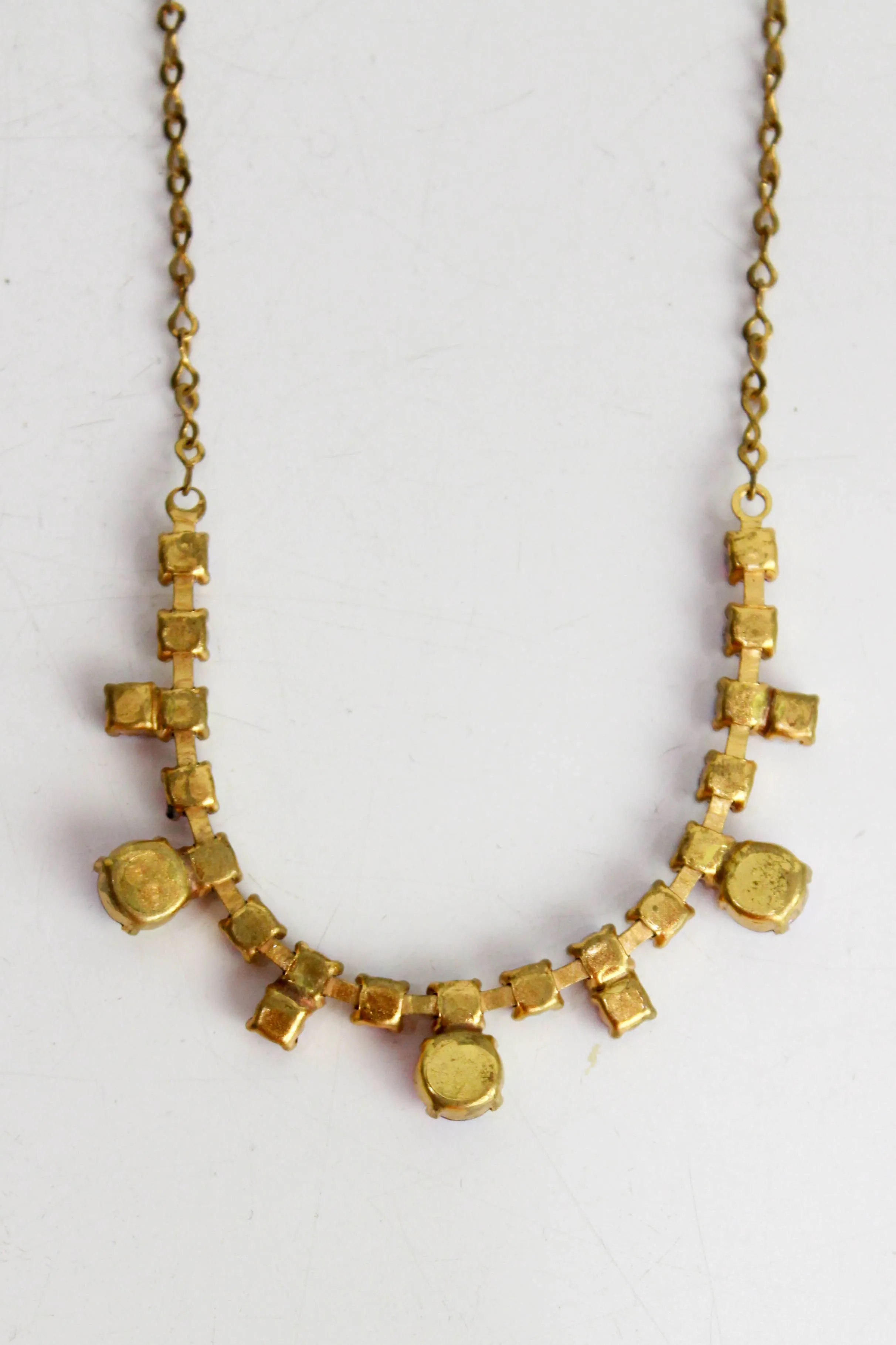 1950s Pink Rhinestone Necklace