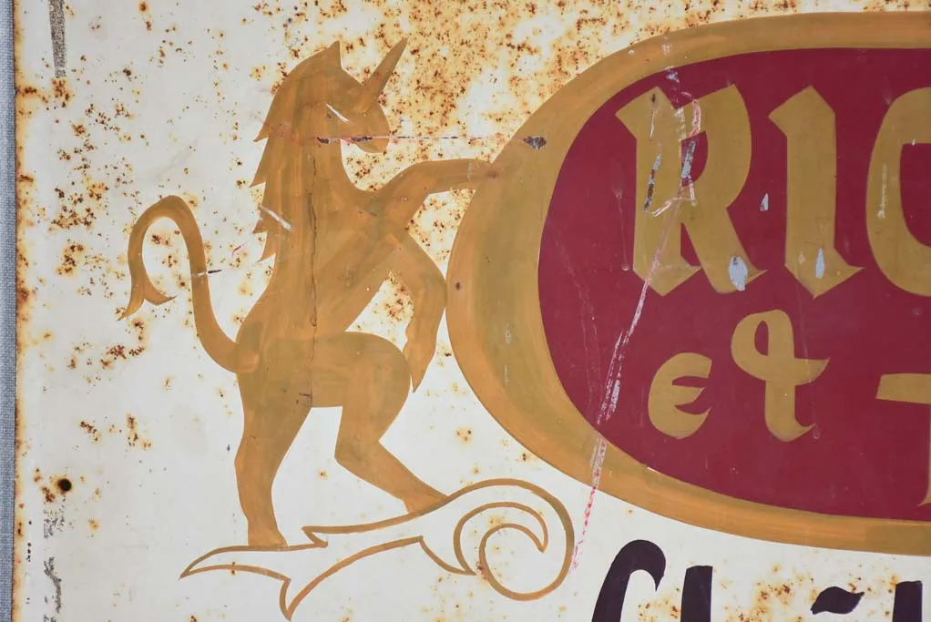 1970's hand painted sign - Vin de Cahors 26½" x 28"