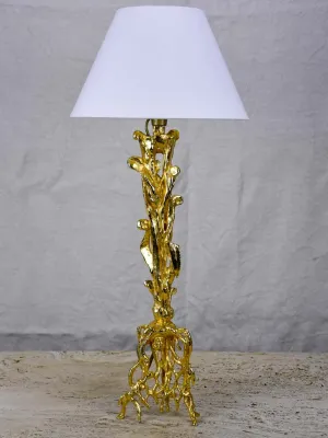 1990's gilded bronze lamp attributed to Pierre Casanove