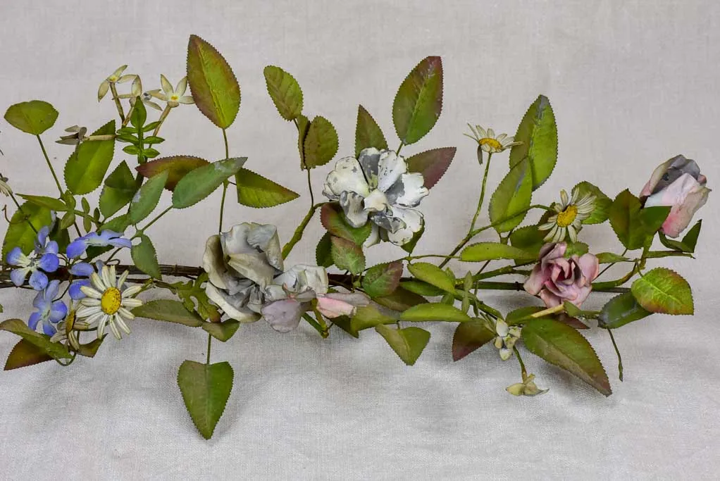 19th Century Napoleon III tole leaves and flowers - wall sculpture