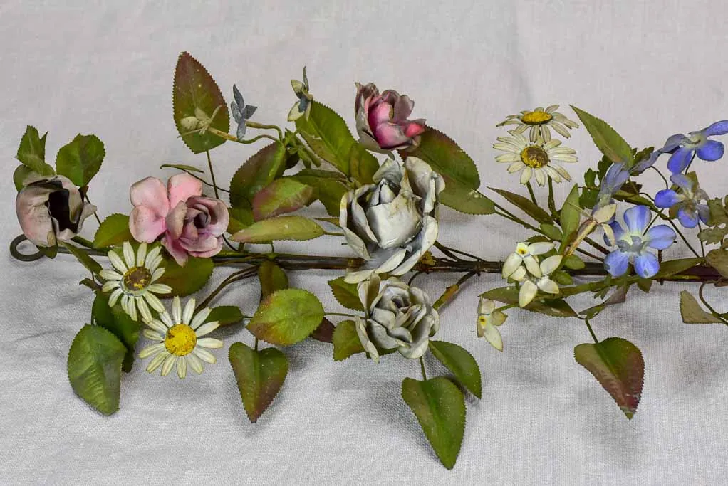 19th Century Napoleon III tole leaves and flowers - wall sculpture