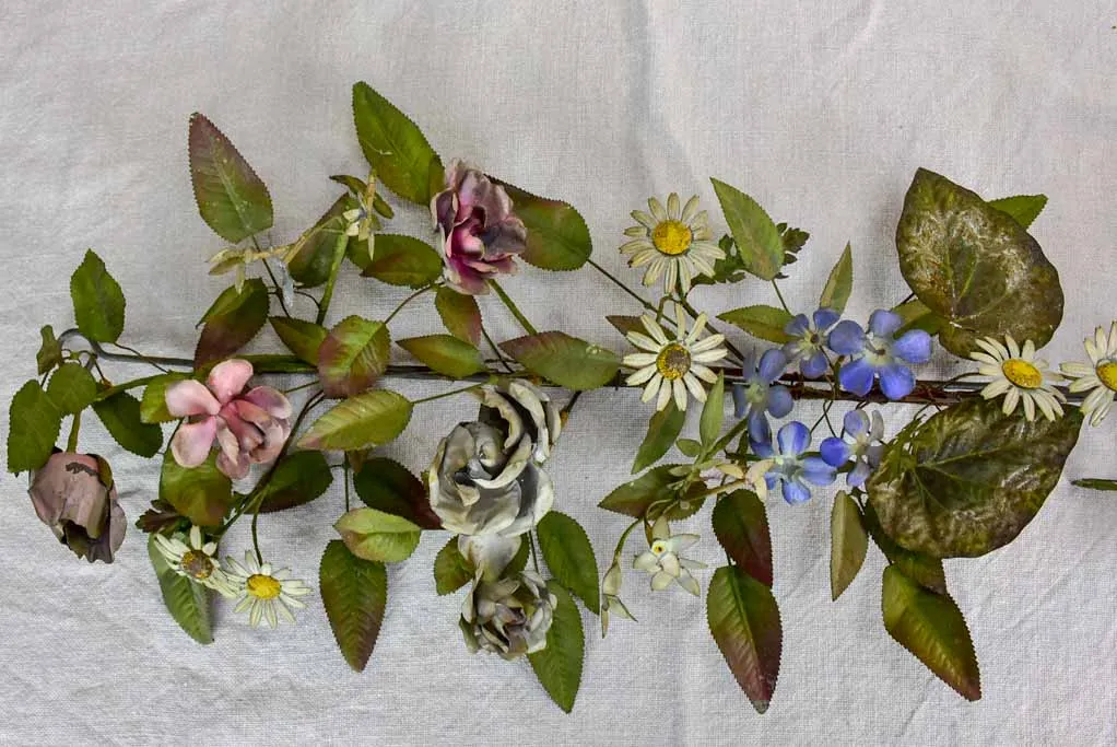 19th Century Napoleon III tole leaves and flowers - wall sculpture