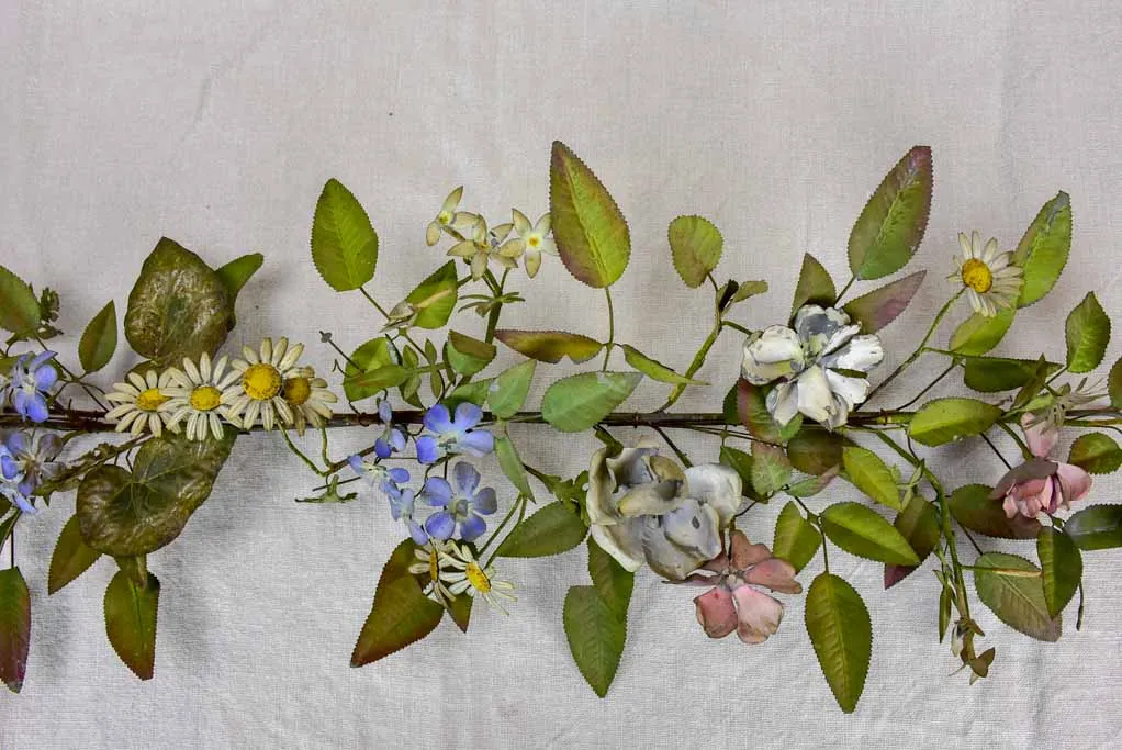 19th Century Napoleon III tole leaves and flowers - wall sculpture