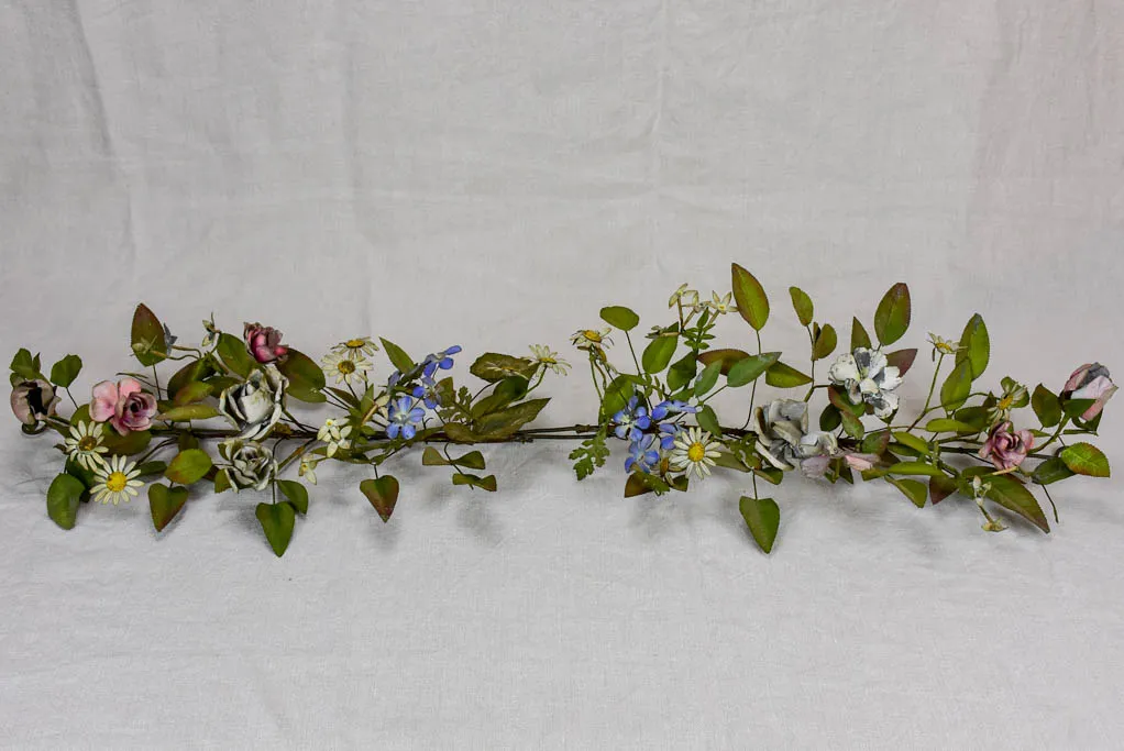 19th Century Napoleon III tole leaves and flowers - wall sculpture