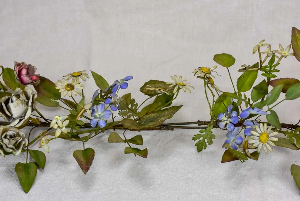 19th Century Napoleon III tole leaves and flowers - wall sculpture