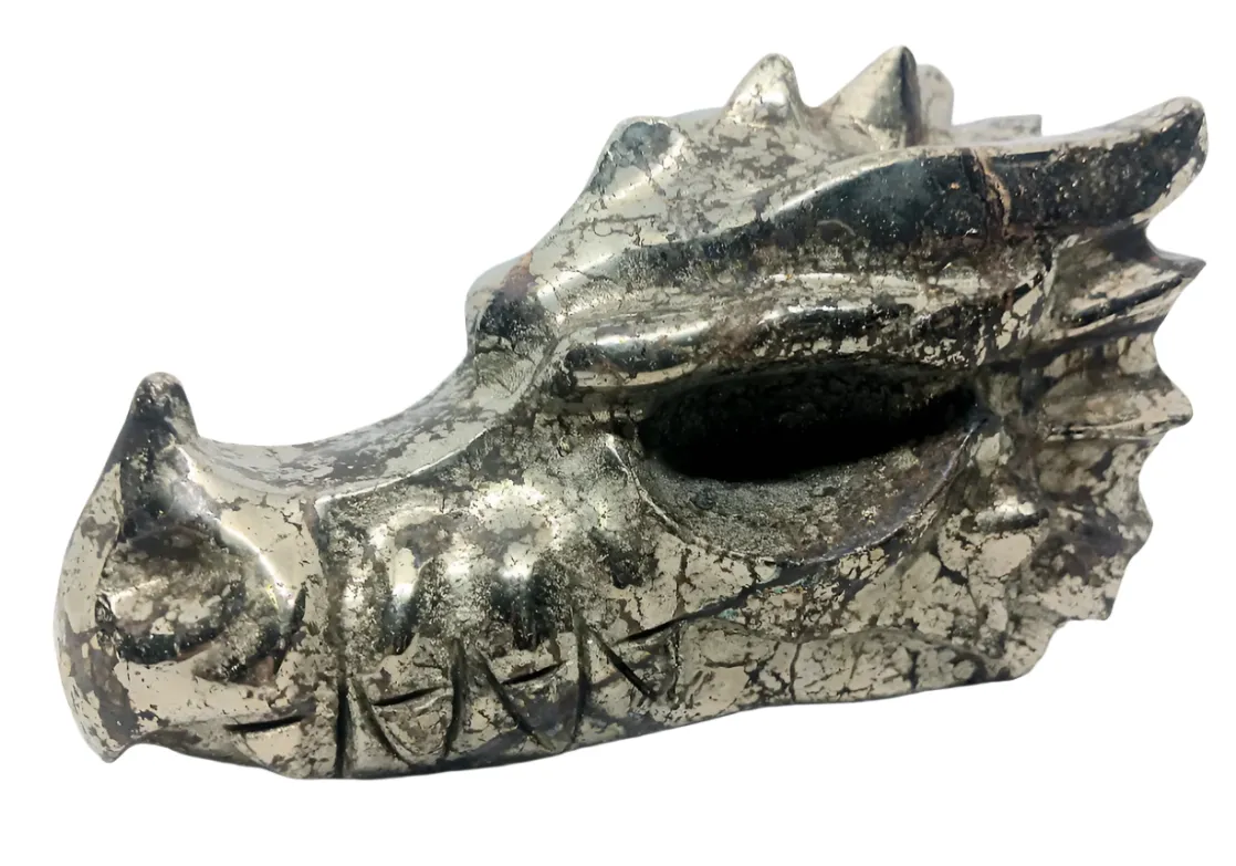 687G Pyrite Crystal Dragon Head