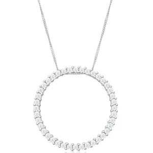 9ct Superb White Gold Diamond Pendant With Chain