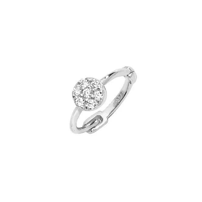 9ct White Gold Zirconia Dome Cartilage Hoop Earring ES956W