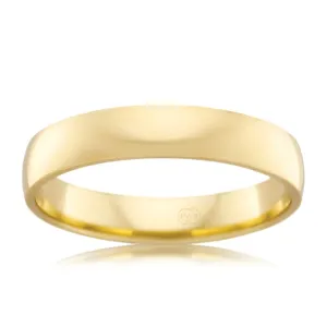 9ct Yellow Gold 4mm Crescent Ring. Size P