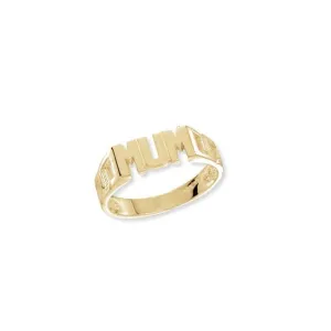 9ct Yellow Gold Ladies Curb Sides Mum Ring RN197