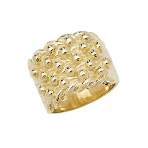 9ct Yellow Gold Mens Keeper 5 Row Ring RN291
