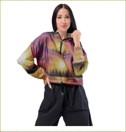 A Kiss ~ Women’s cropped windbreaker