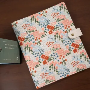 A4 Fabric Document Binder Embroidered File Organizer Pocket Photo Album 5x7  Fresh Pregnancy Test Booklet Loose-leaf Paperwork Storage Book