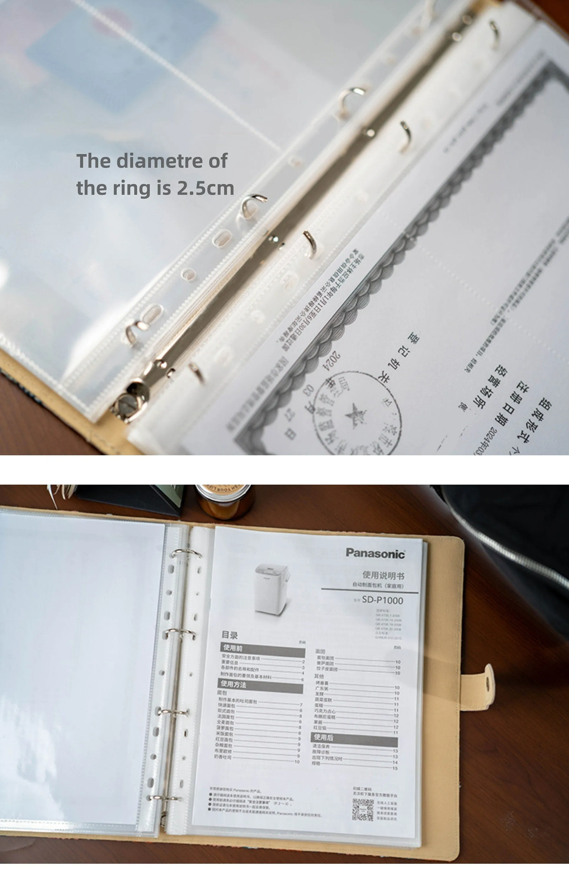 A4 Fabric Document Binder Embroidered File Organizer Pocket Photo Album 5x7  Fresh Pregnancy Test Booklet Loose-leaf Paperwork Storage Book