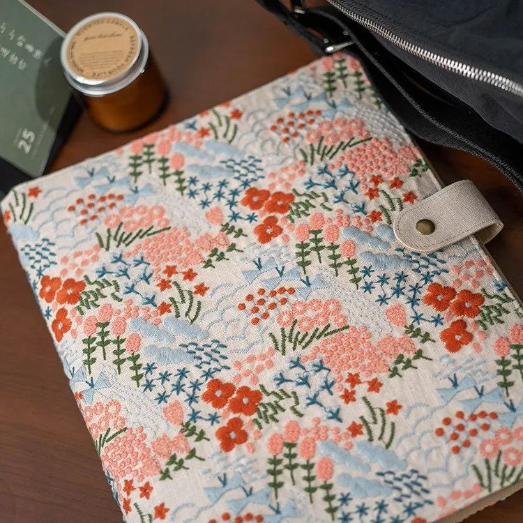 A4 Fabric Document Binder Embroidered File Organizer Pocket Photo Album 5x7  Fresh Pregnancy Test Booklet Loose-leaf Paperwork Storage Book