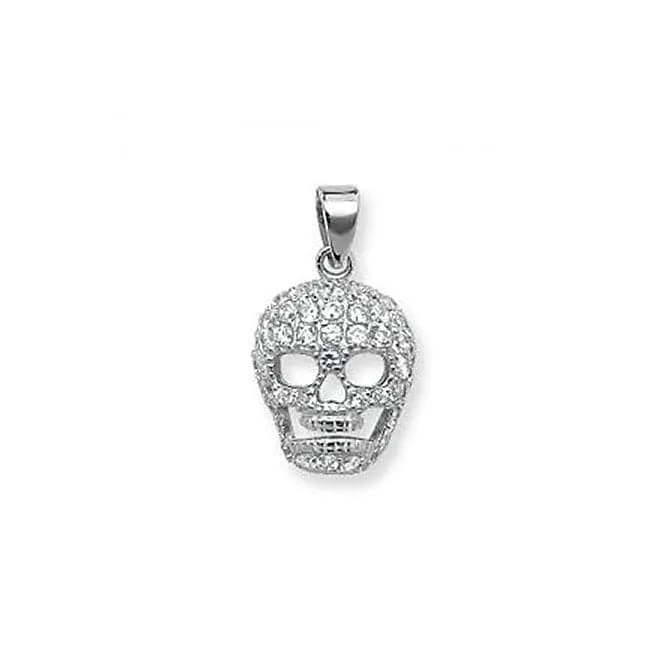 Acotis Silver Pendant Skull Zirconia with Gemstone G6551