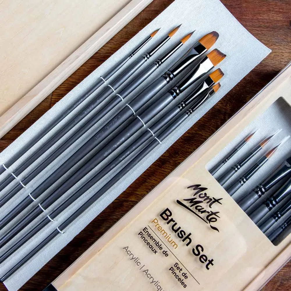 Acrylic Brush Set in Box Premium 7pc