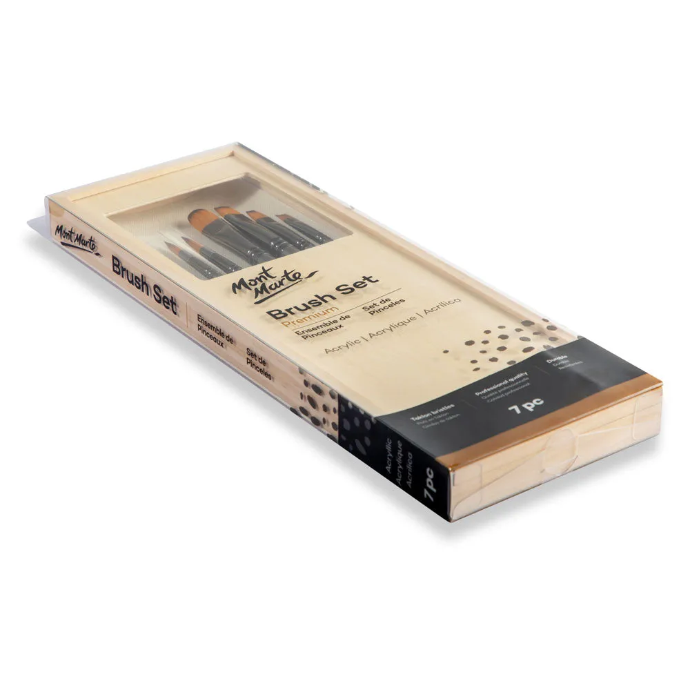 Acrylic Brush Set in Box Premium 7pc