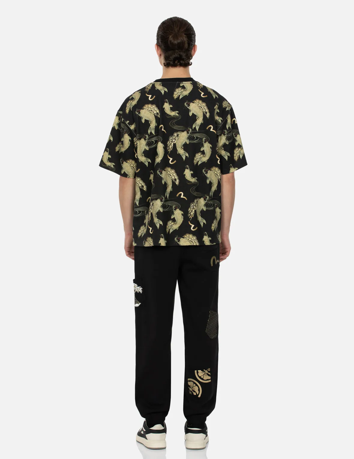 Allover Carp and Seagull Print Relax Fit T-shirt