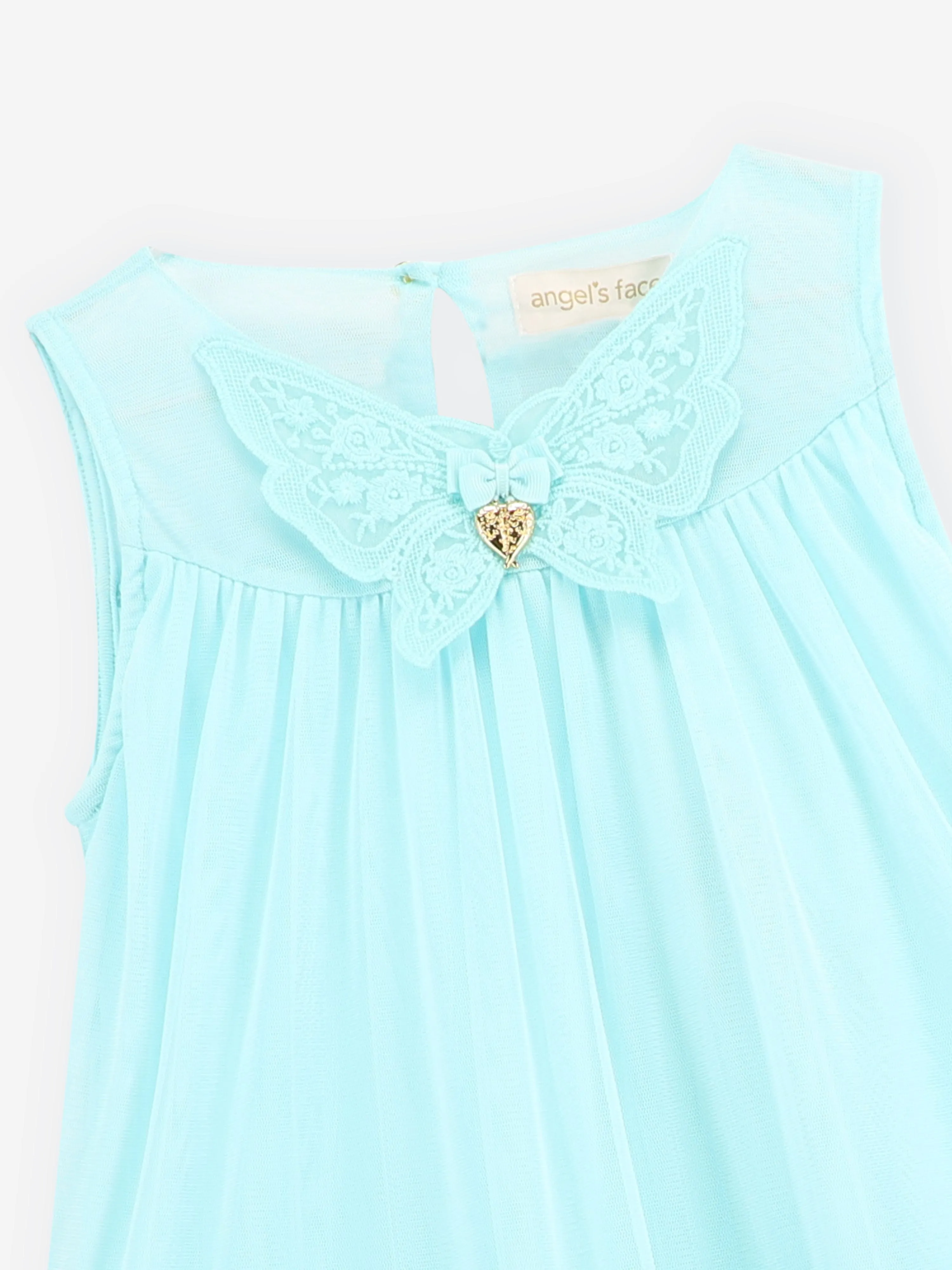 Angels Face Girls Caria Sleeveless Butterfly Dress in Blue