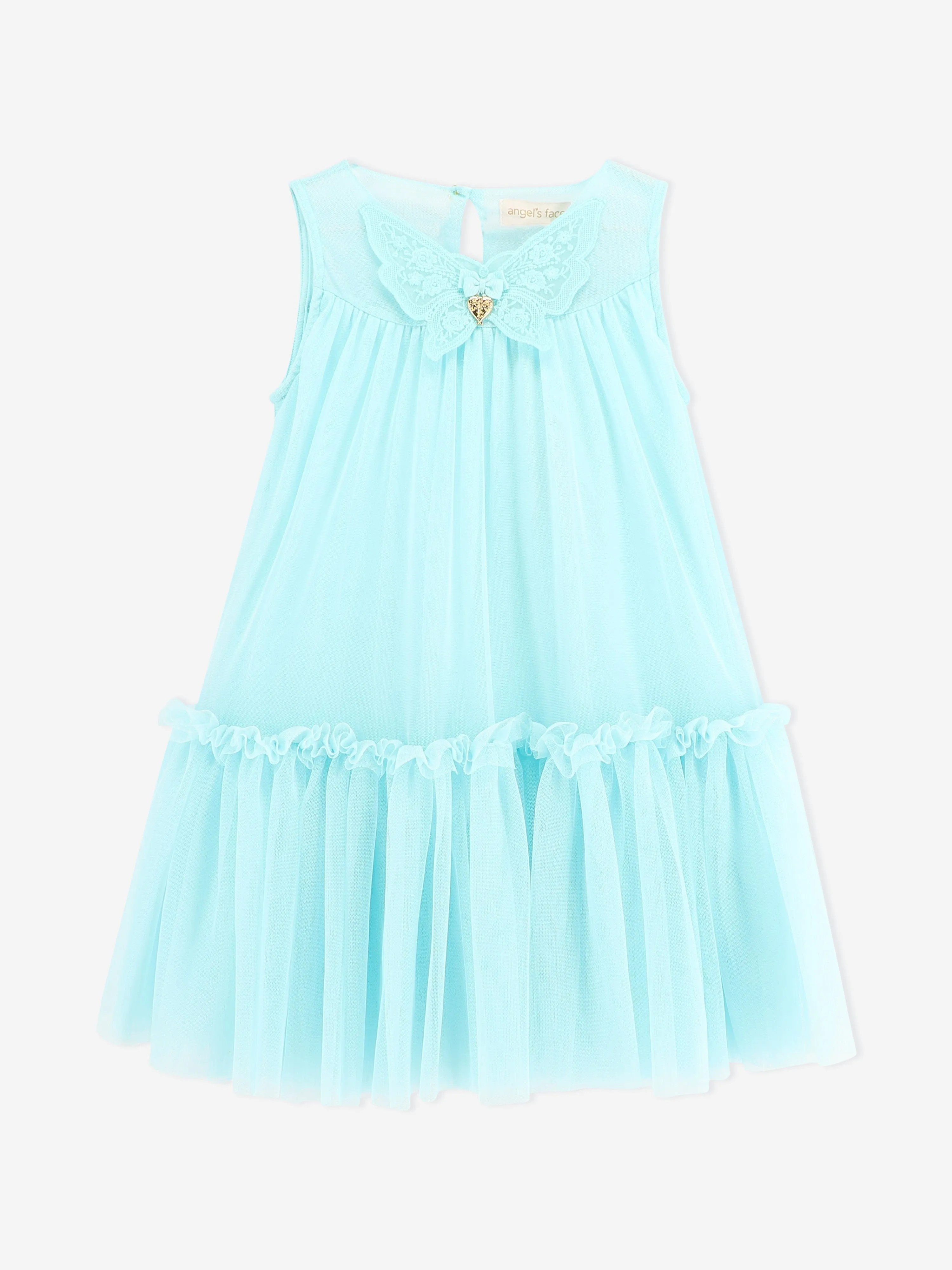 Angels Face Girls Caria Sleeveless Butterfly Dress in Blue