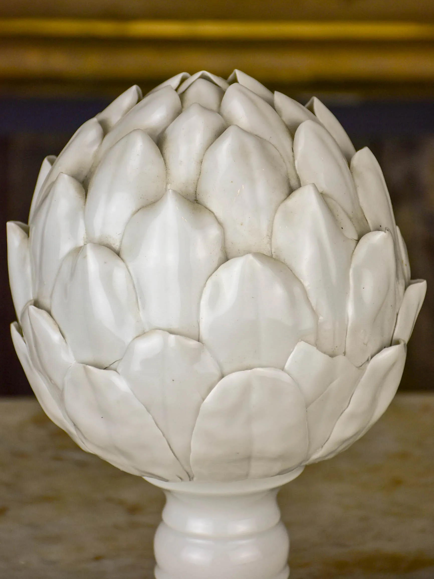Antique earthenware artichoke sculpture