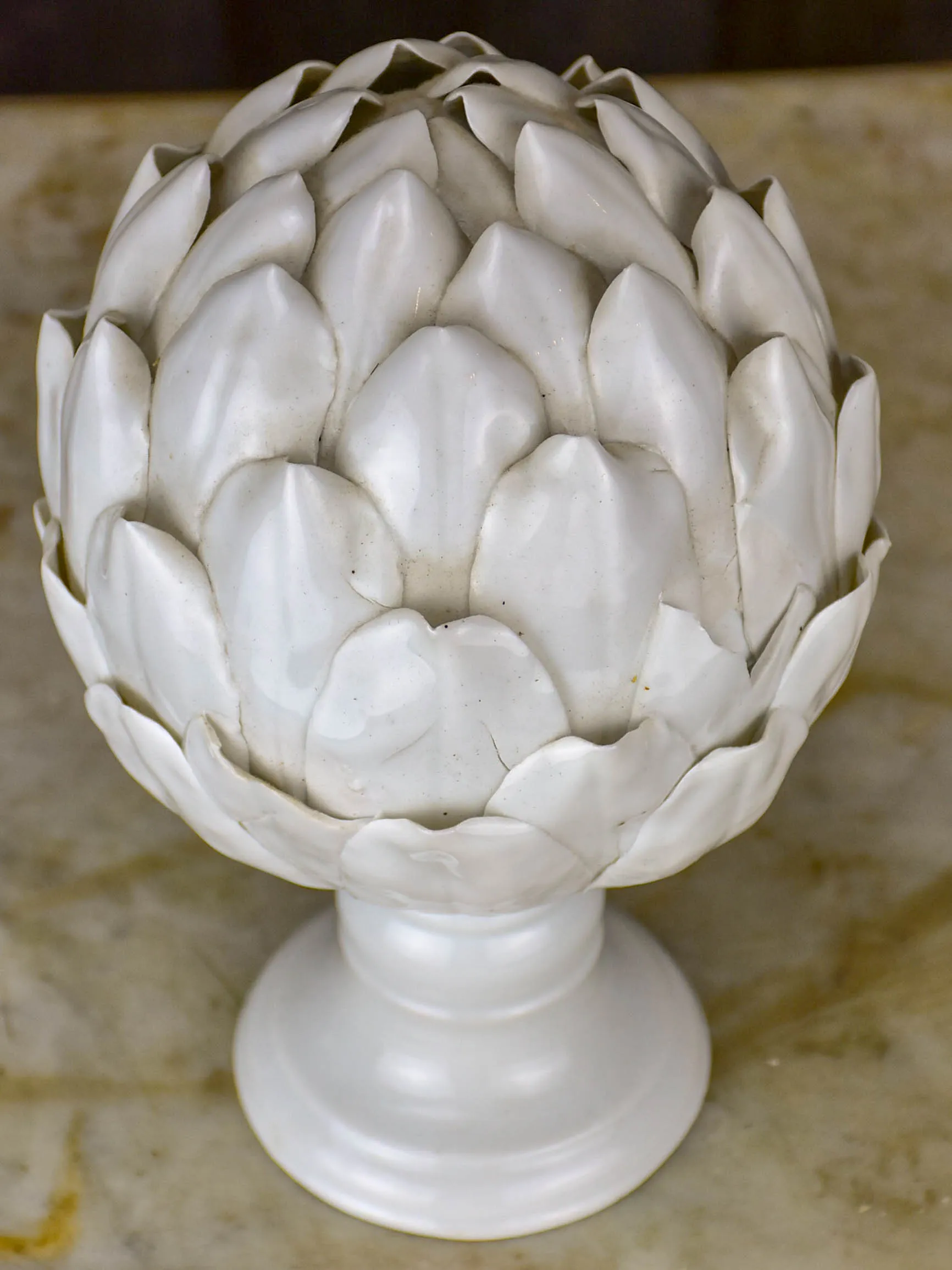 Antique earthenware artichoke sculpture