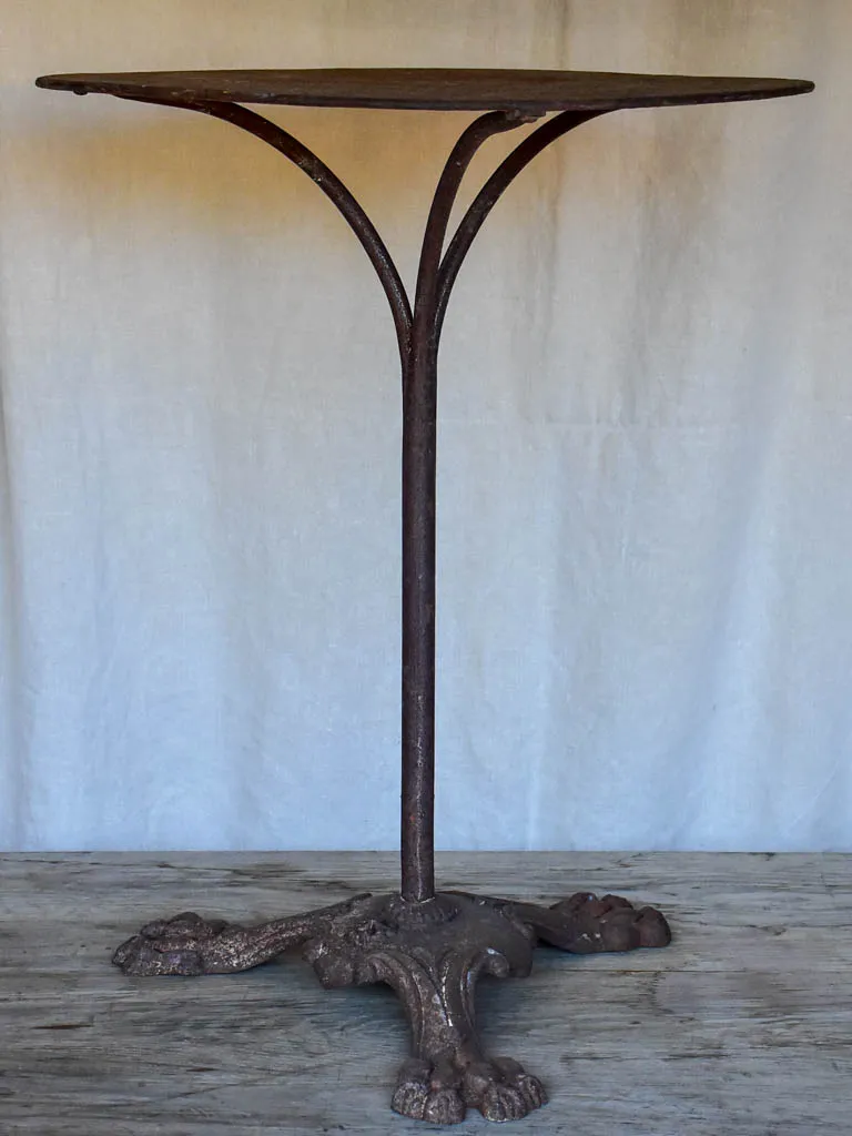 Antique French garden table with claw feet