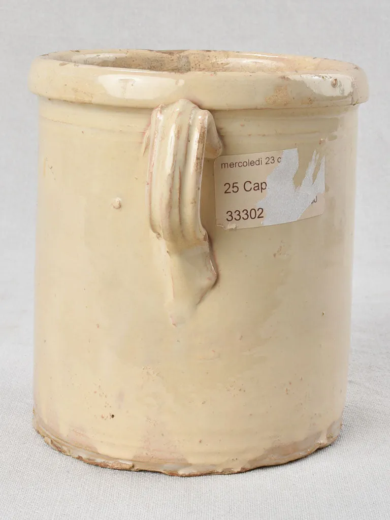 Antique Italian anchovy pot with handles 7"