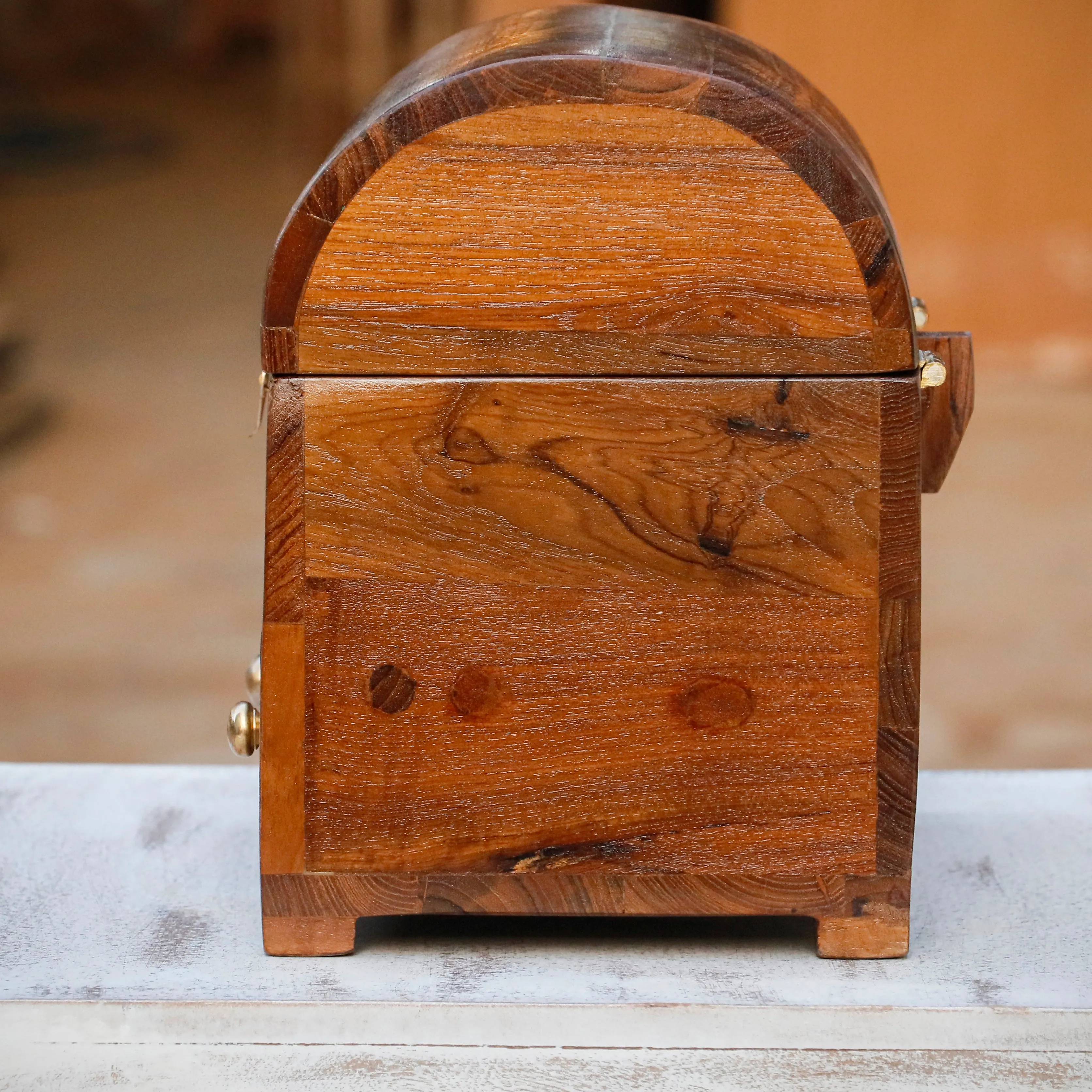 Antique Style Teak Wooden 3 Drawer Premium Handmade Jewelry Box