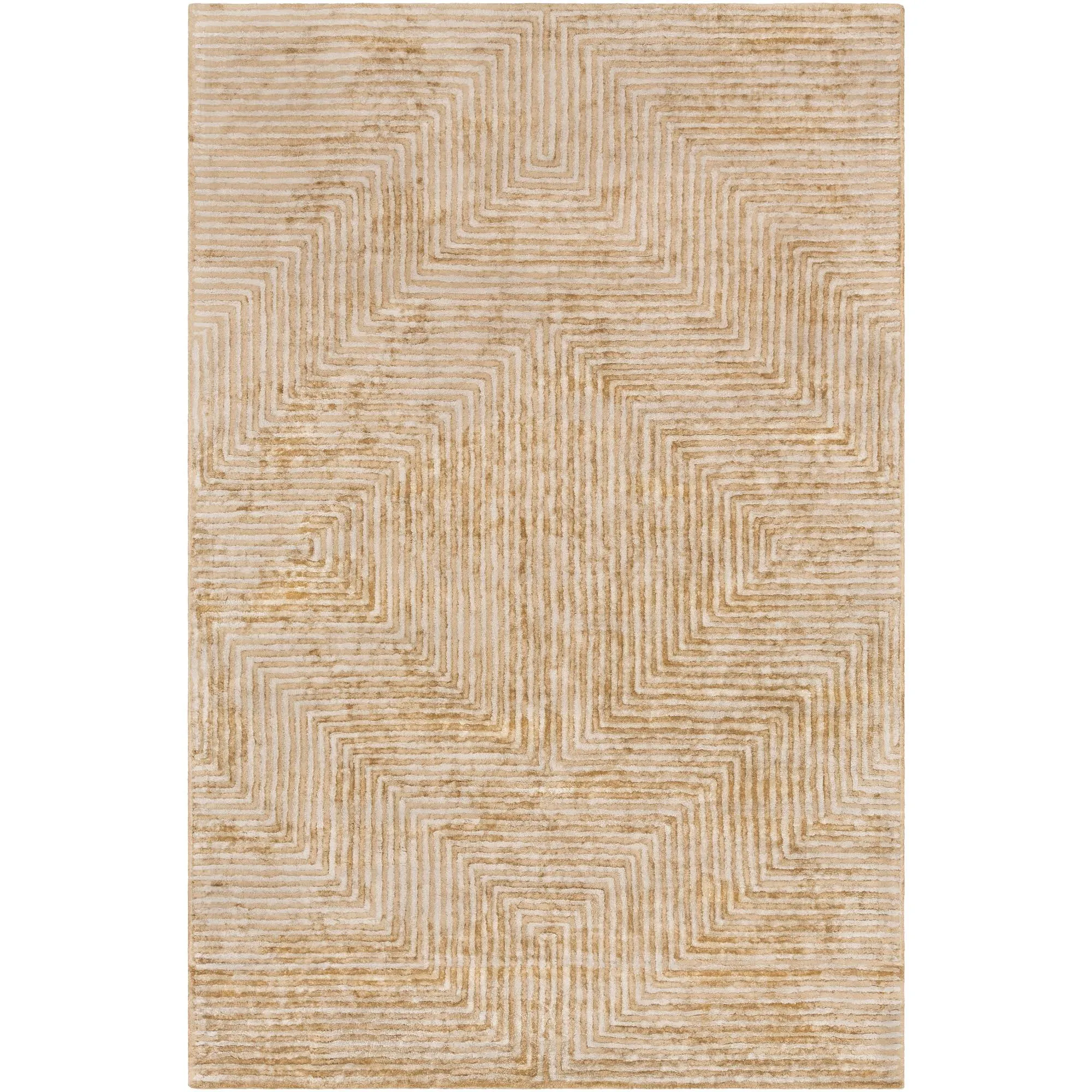 Art of Knot Kastav Tan Modern 4& x 6& Area Rug