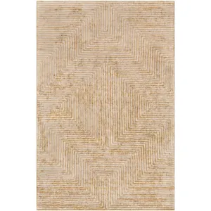 Art of Knot Kastav Tan Modern 4& x 6& Area Rug