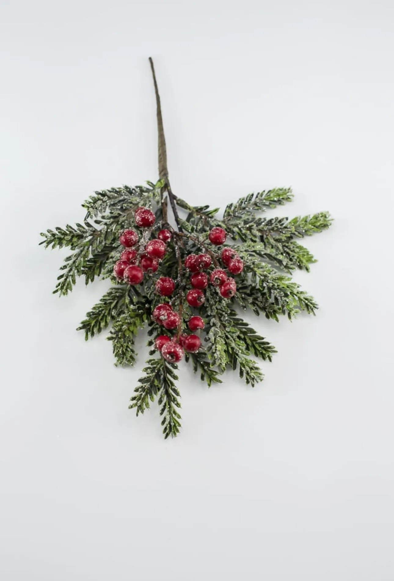 Artificial noble fir and berries greenery pick