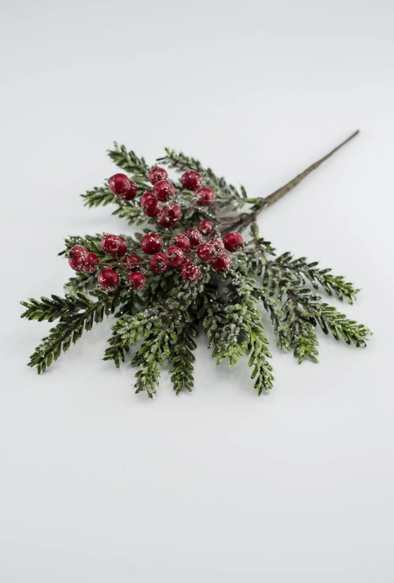 Artificial noble fir and berries greenery pick