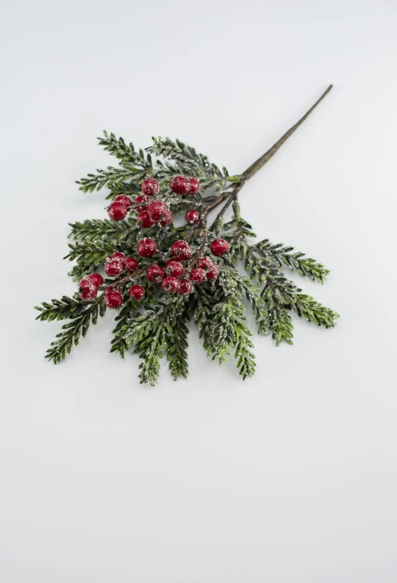 Artificial noble fir and berries greenery pick