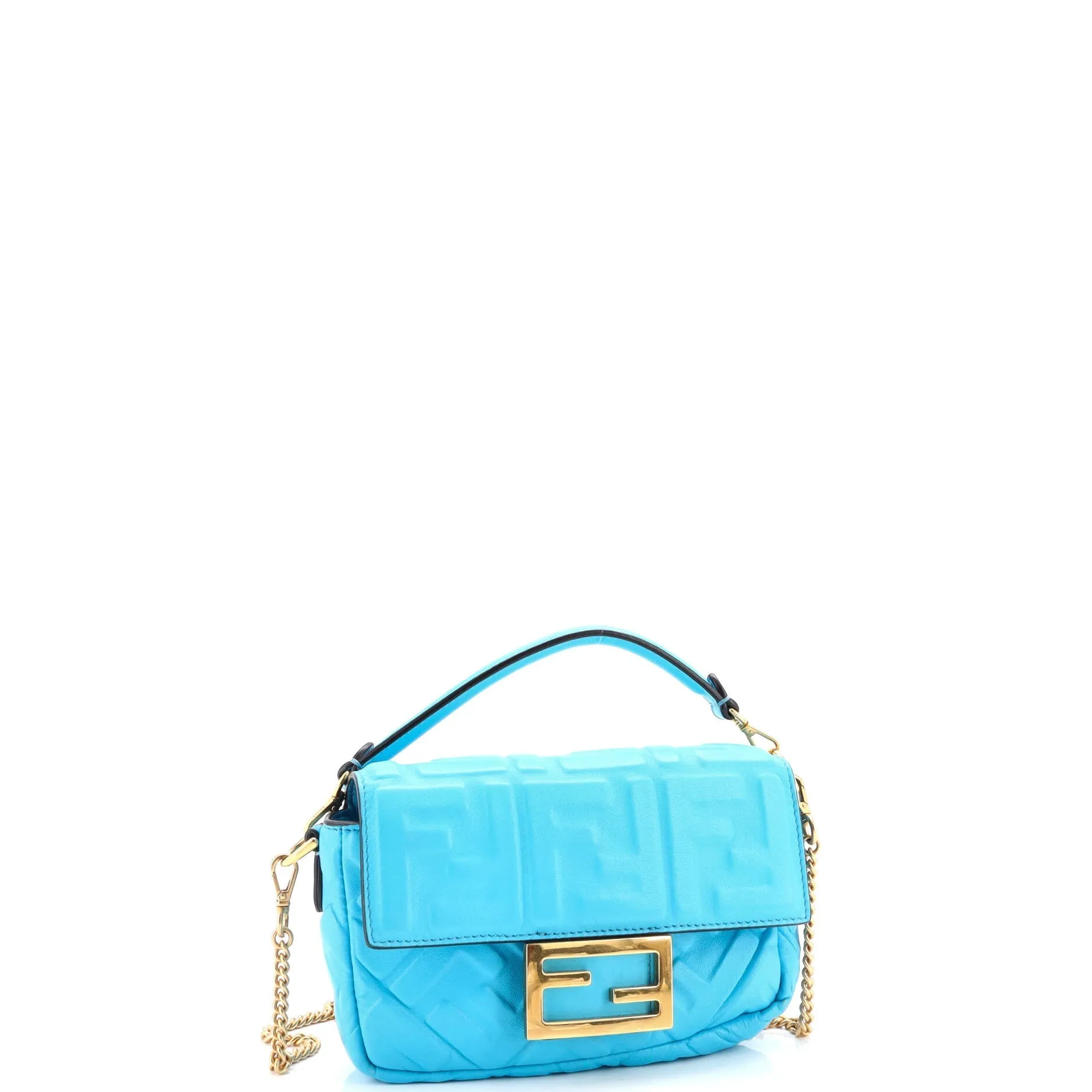 Baguette NM Bag Zucca Embossed Leather Mini
