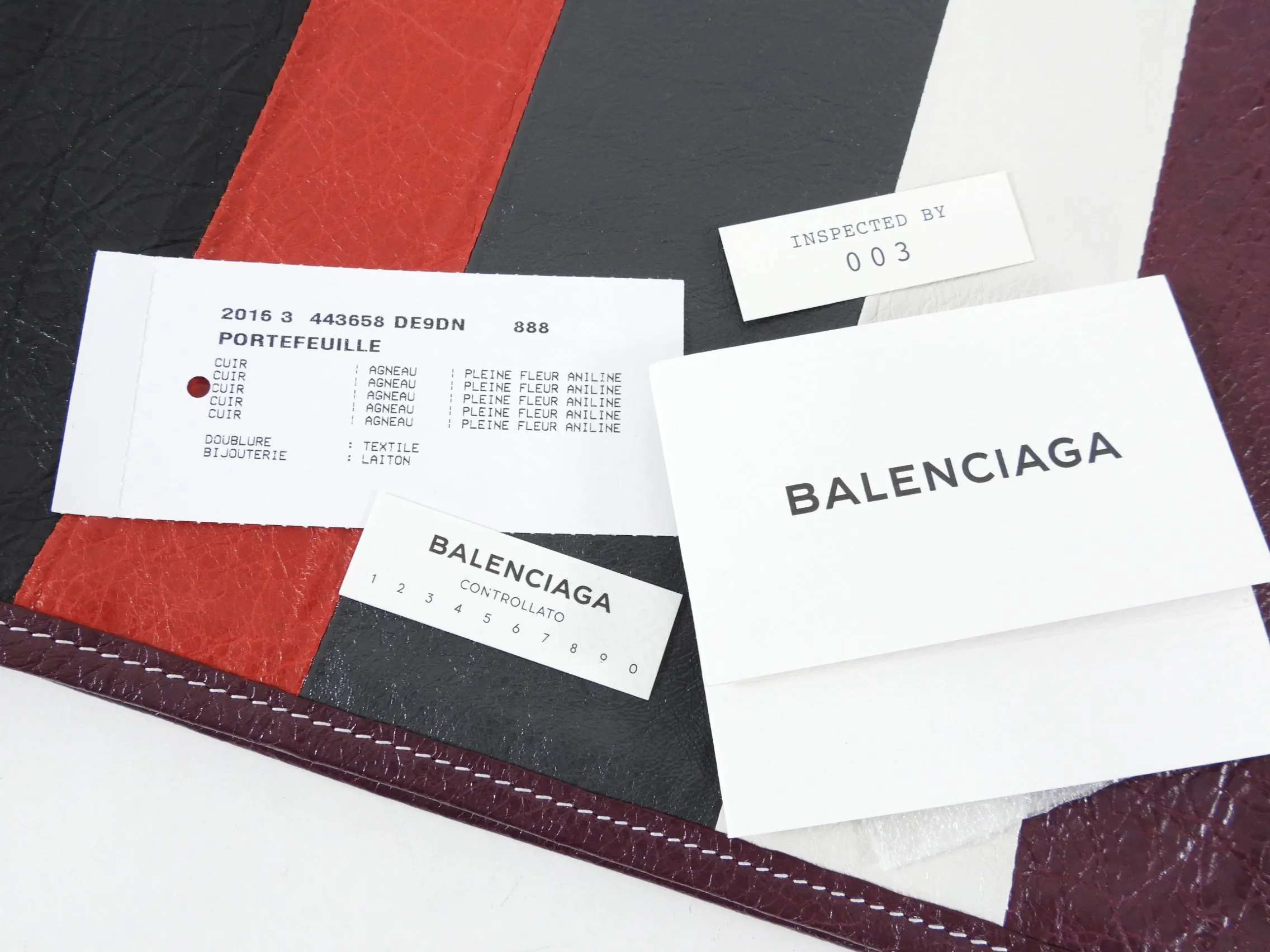 Balenciaga Bazaar Burgundy Stripe Clutch Bag