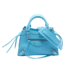 Balenciaga City mini Blue Leather Bag