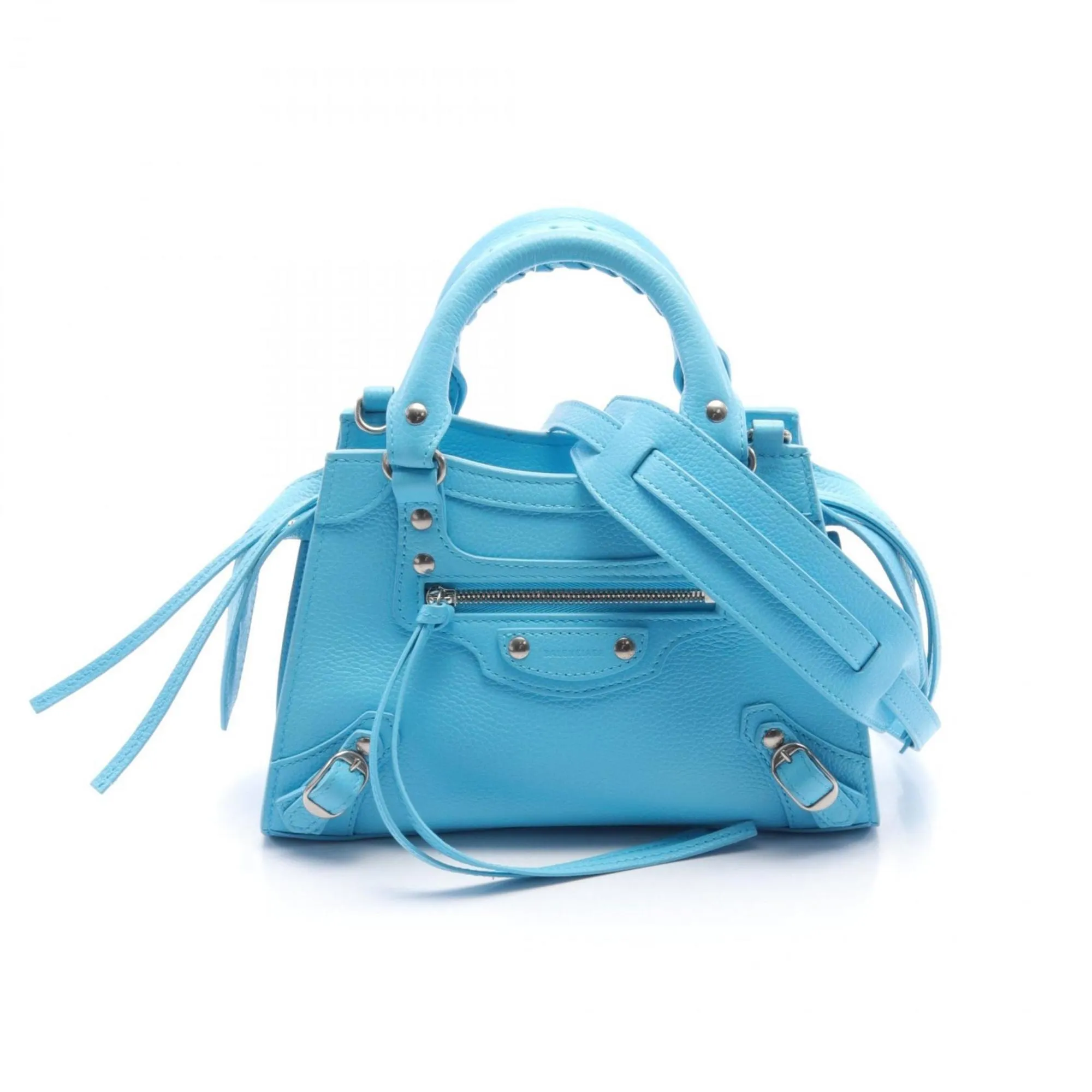 Balenciaga City mini Blue Leather Bag