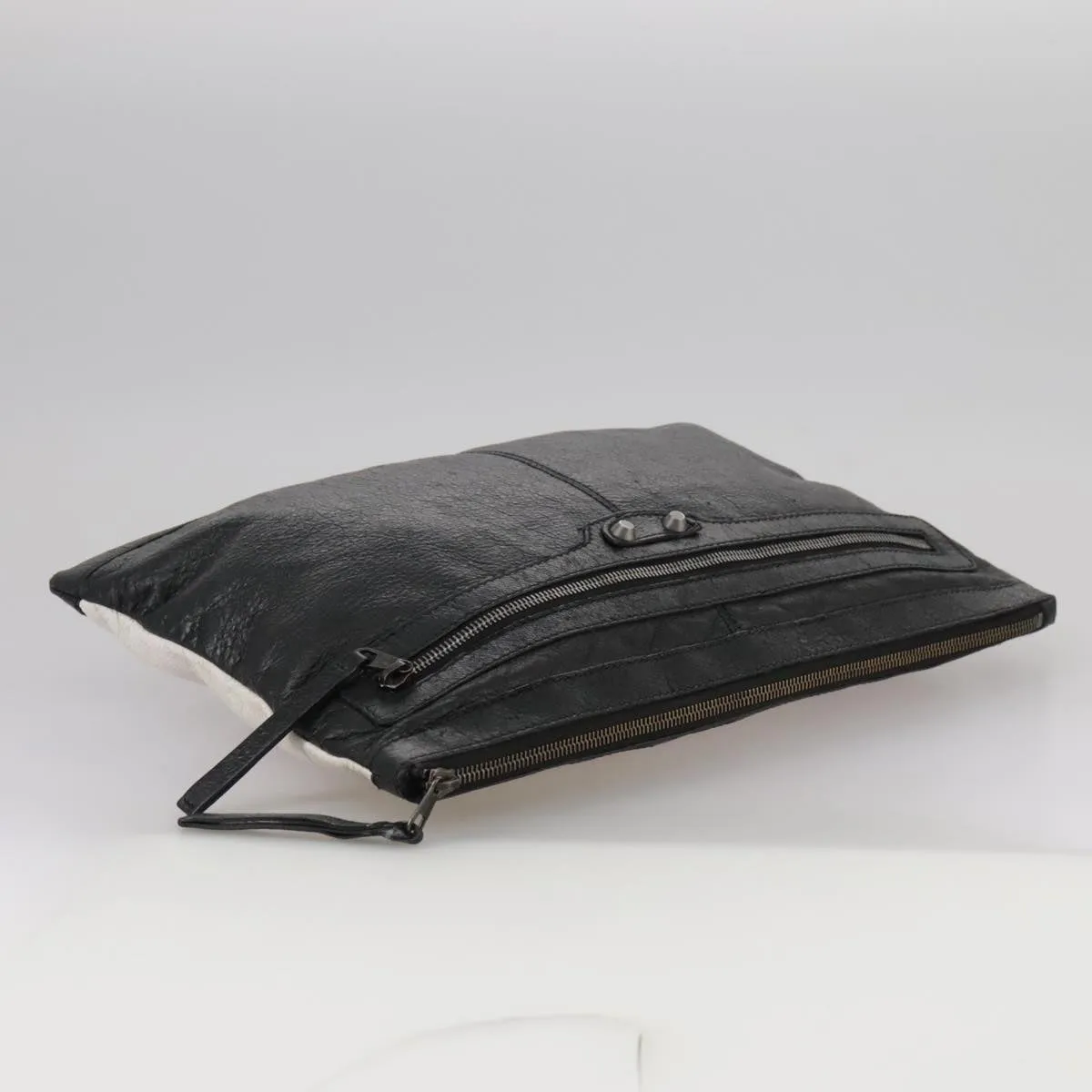 Balenciaga Clip Black Leather Bag
