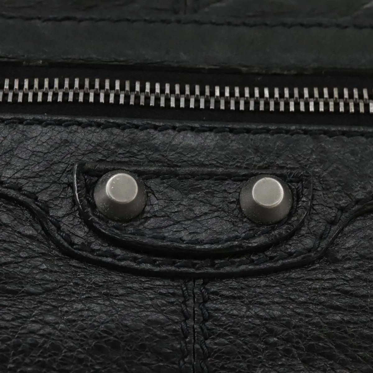 Balenciaga Clip Black Leather Bag
