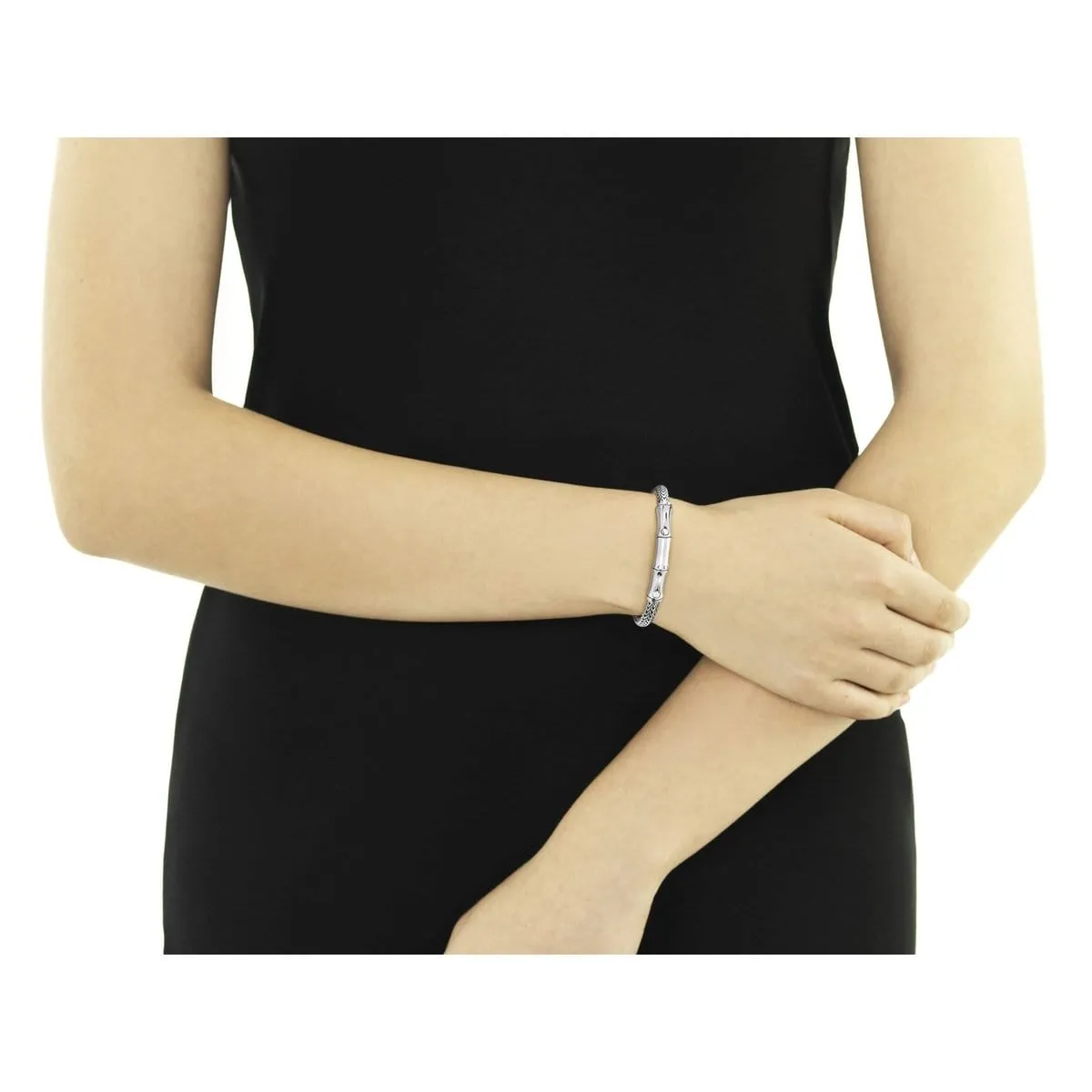 Bamboo Heritage Silver Station Bracelet - BB95311