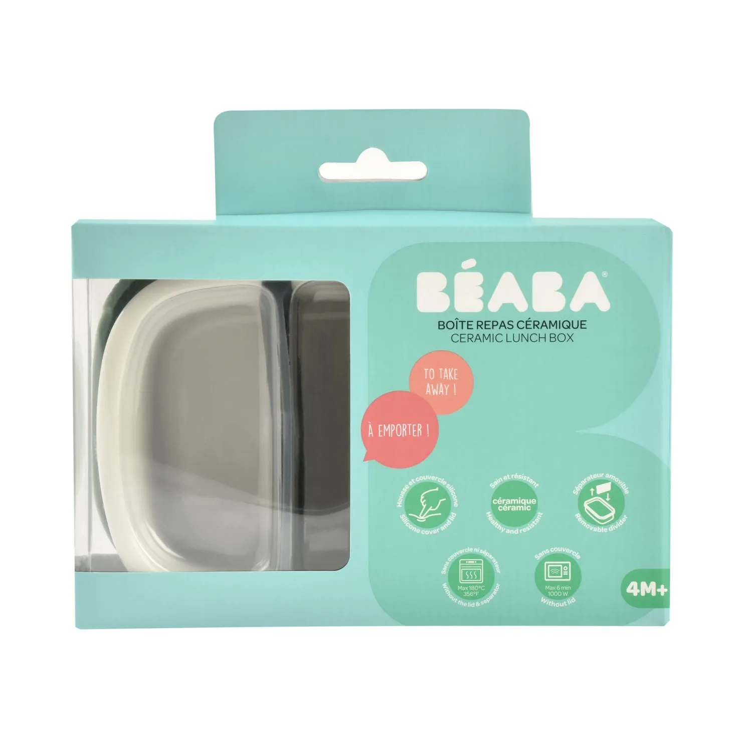 Beaba Ceramic Lunch Box - Mineral / Sage Green